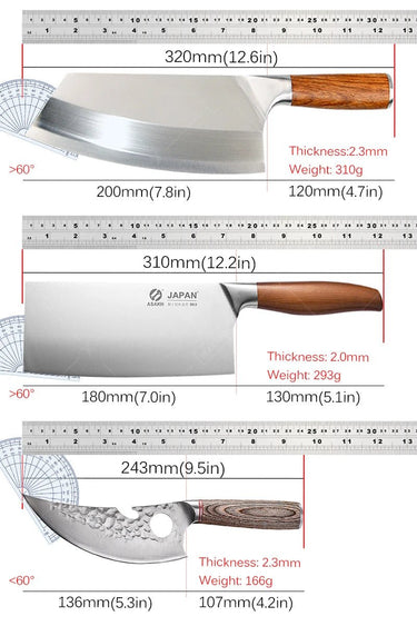 Premium Japanese Stainless Steel Bone Chopping Knife - InspiredGrabs.com